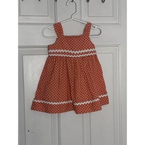 Gymboree 2008 Vintage Baby Girl Orange Polka Dot Sundress 6-12 Months